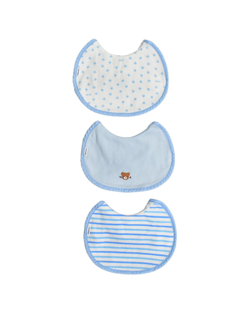 A Blue Bibs from Miki House in size O/S for boy. (Front View)