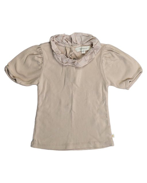A Beige Short Sleeve Tops from Benebene in size 3T for girl. (Front View)