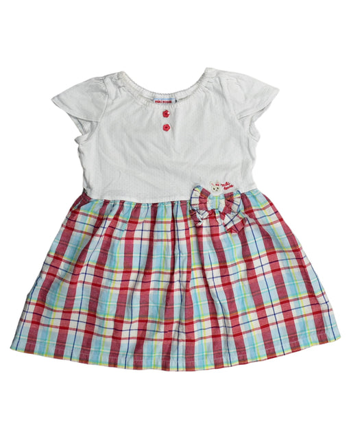A White Short Sleeve Dresses from Miki House in size 4T for girl. (Front View)
