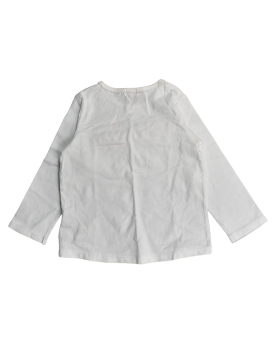 A White Long Sleeve Tops from Miki House in size 4T for girl. (Back View)