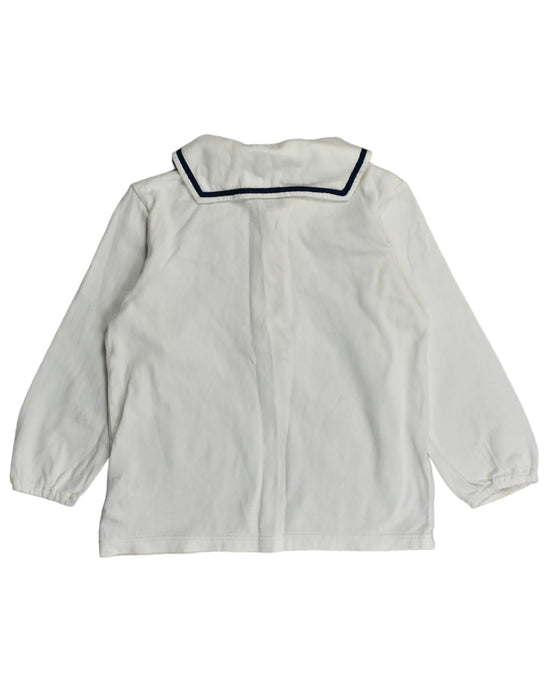 A White Long Sleeve Polos from Miki House in size 4T for boy. (Back View)