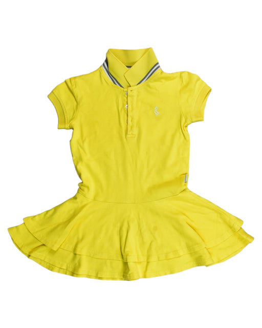 A Yellow Short Sleeve Dresses from Raph and Remy in size 4T for girl. (Front View)