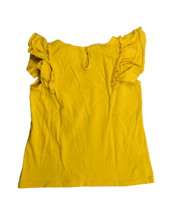 A Yellow Sleeveless Tops from Seed in size 4T for girl. (Back View)