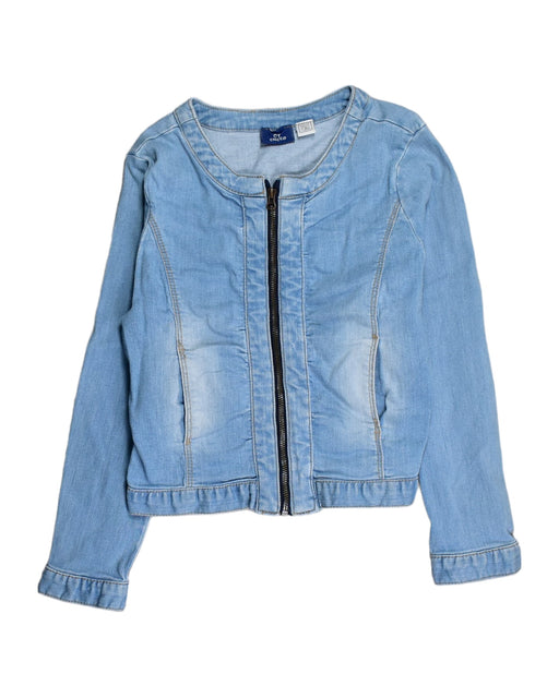 A Blue Lightweight Jackets from Chicco in size 7Y for girl. (Front View)