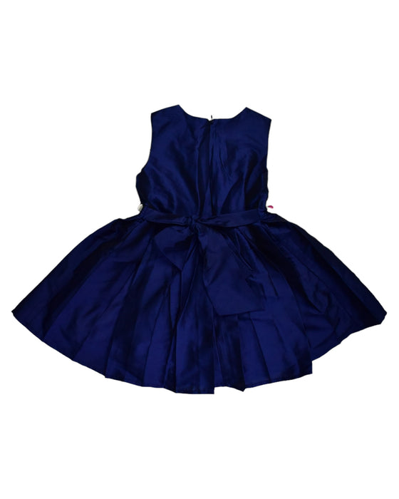 A Blue Sleeveless Dresses from A Little Fable in size 3T for girl. (Back View)