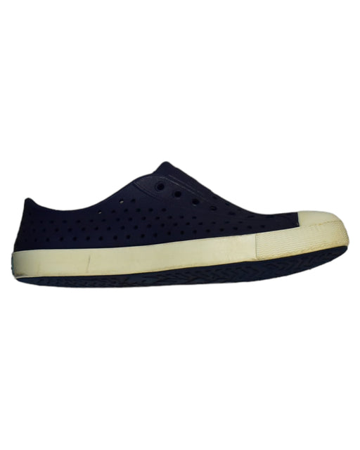 A Blue Slip Ons from Native Shoes in size 11Y for boy. (Front View)