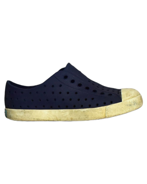 A Blue Slip Ons from Native Shoes in size 6T for boy. (Front View)
