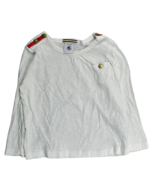 A White Long Sleeve Tops from Petit Bateau in size 3T for girl. (Front View)