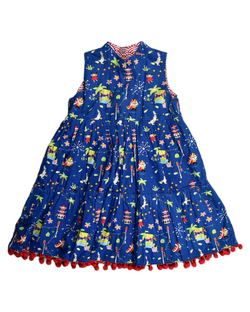 A Blue Sleeveless Dresses from Maison Q in size 4T for girl. (Front View)