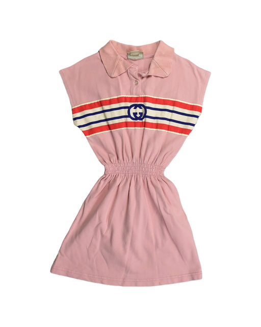A Pink Sleeveless Dresses from Gucci in size 4T for girl. (Front View)