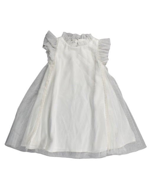 A White Sleeveless Dresses from Christian Dior in size 4T for girl. (Front View)