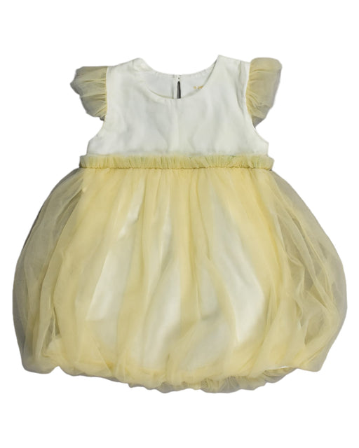 A White Short Sleeve Dresses from Le Petit Society in size 6-12M for girl. (Front View)