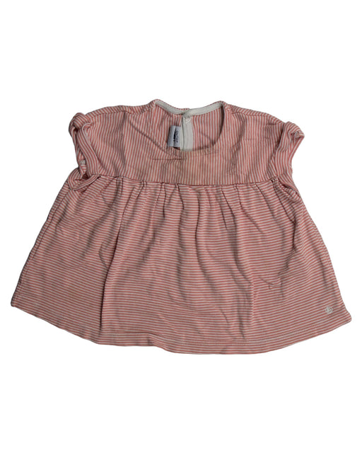 A Orange Sleeveless Tops from Petit Bateau in size 6-12M for girl. (Front View)
