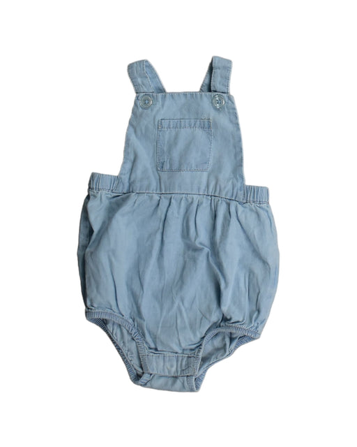 A Blue Overall Shorts from Seed in size 0-3M for neutral. (Front View)