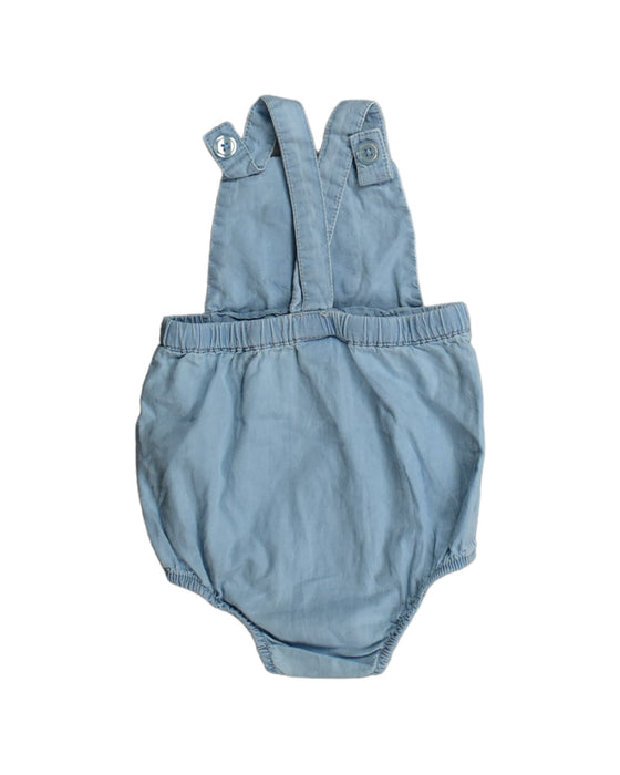 A Blue Overall Shorts from Seed in size 0-3M for neutral. (Back View)
