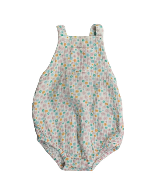 A White Overall Shorts from Seed in size 3-6M for girl. (Front View)
