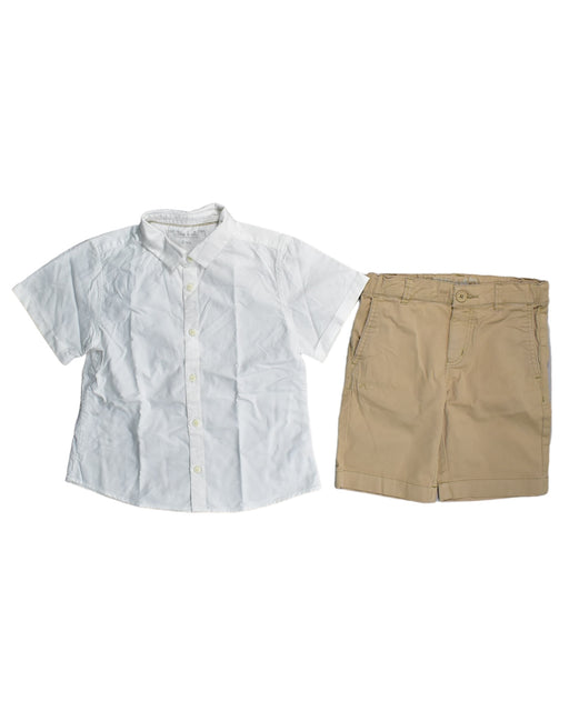 A White Shorts Sets from Chateau de Sable in size 6T for boy. (Front View)