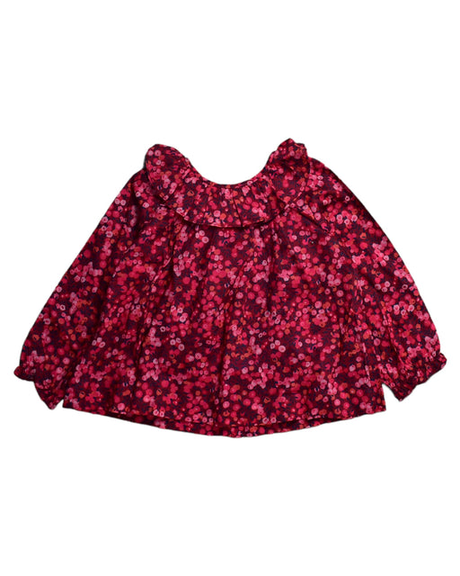A Red Long Sleeve Tops from Jacadi in size 12-18M for girl. (Front View)