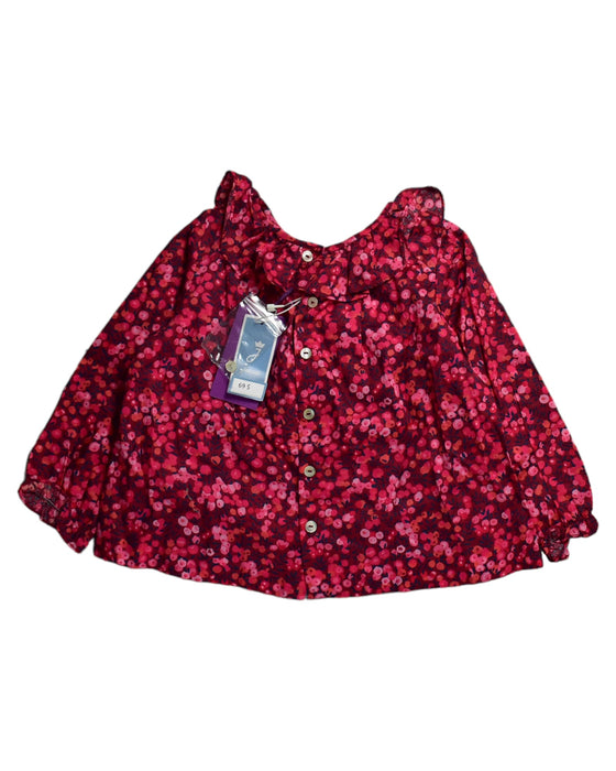 A Red Long Sleeve Tops from Jacadi in size 12-18M for girl. (Back View)