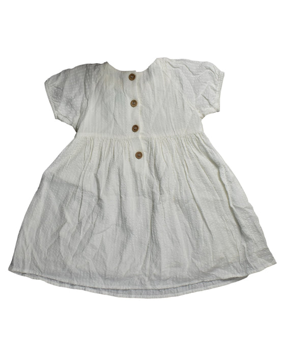 A White Short Sleeve Dresses from Our Mini Nature in size 3T for girl. (Back View)