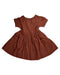 A Brown Short Sleeve Dresses from Chateau de Sable in size 18-24M for girl. (Back View)