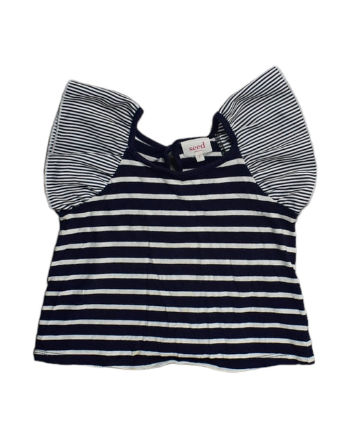 A Blue Sleeveless Tops from Seed in size 2T for girl. (Front View)