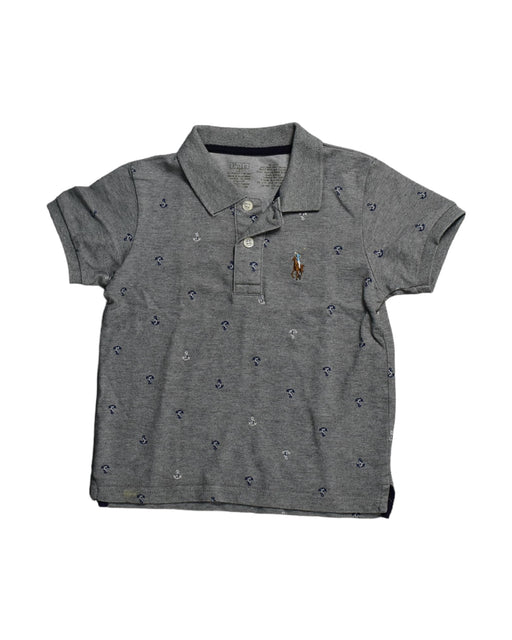 A Grey Short Sleeve Polos from Polo Ralph Lauren in size 6T for boy. (Front View)