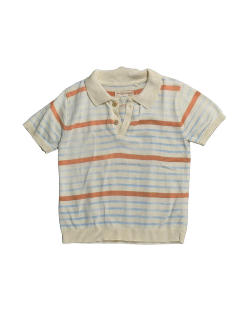 A Beige Short Sleeve Polos from Gingersnaps in size 6T for boy. (Front View)