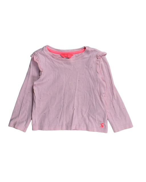 A Pink Long Sleeve Tops from Joules in size 3T for girl. (Front View)