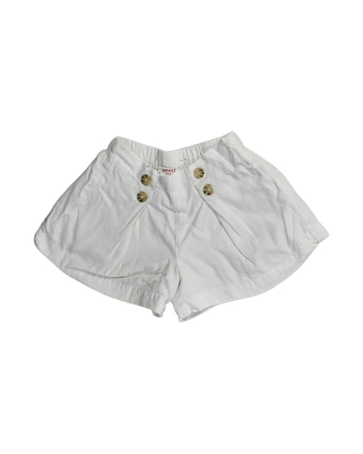 A White Shorts from Seed in size 4T for girl. (Front View)