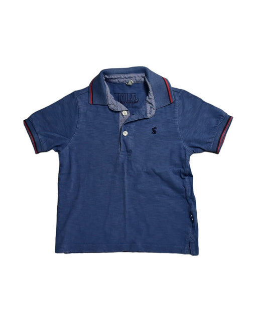 A Blue Short Sleeve Polos from Joules in size 4T for boy. (Front View)
