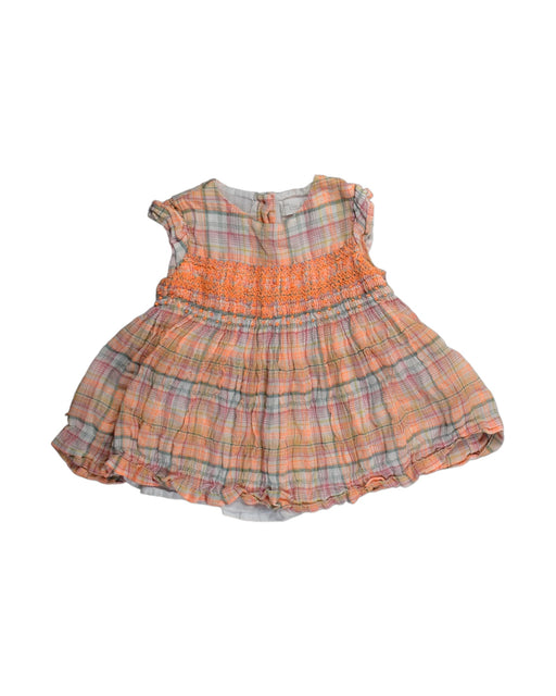 A Orange Sleeveless Dresses from Chateau de Sable in size 3-6M for girl. (Front View)