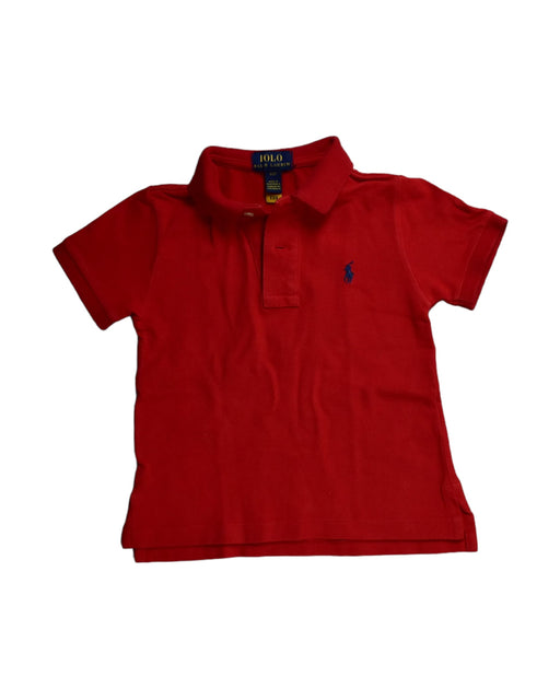 A Red Short Sleeve Polos from Polo Ralph Lauren in size 2T for boy. (Front View)
