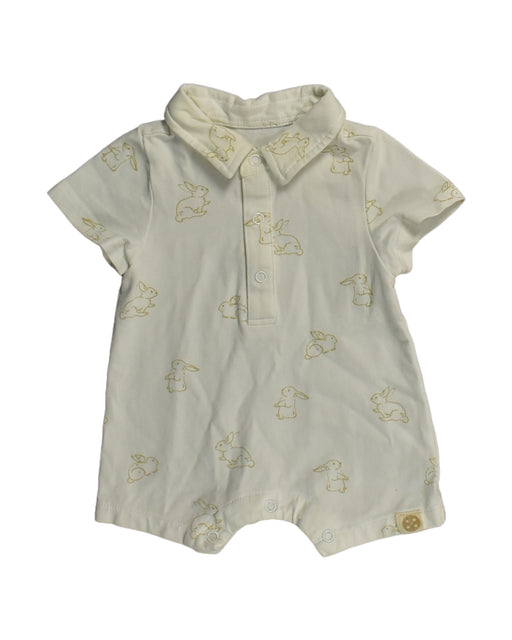 A Yellow Rompers from Le Petit Society in size 0-3M for boy. (Front View)