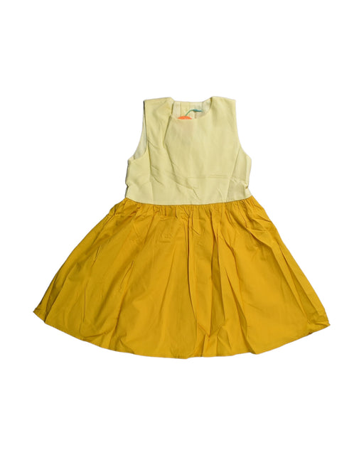 A Yellow Sleeveless Dresses from Our Mini Nature in size 5T for girl. (Front View)