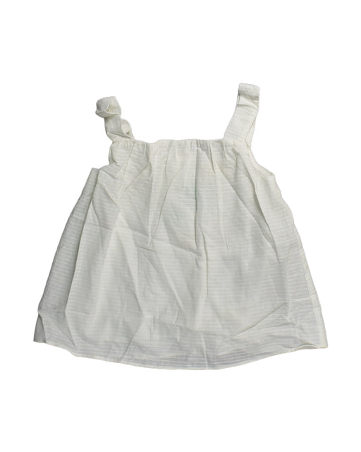A White Sleeveless Tops from Our Mini Nature in size 6T for girl. (Front View)