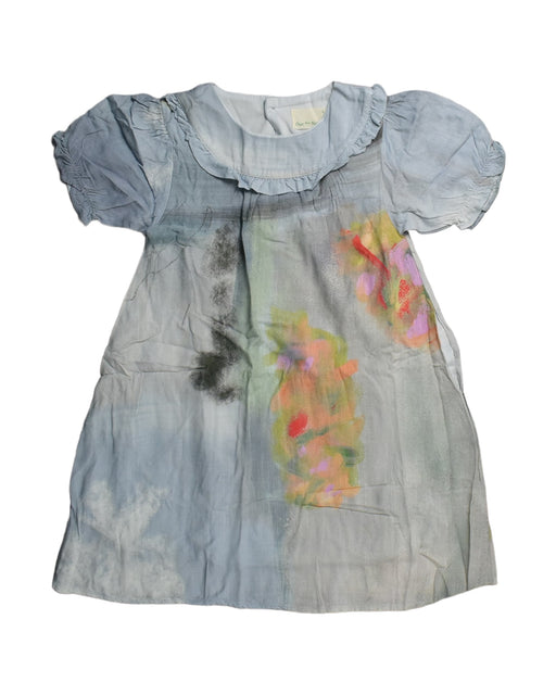 A Blue Short Sleeve Dresses from Our Mini Nature in size 6T for girl. (Front View)