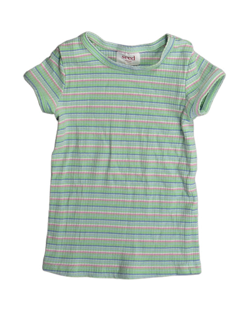 A Green Short Sleeve Tops from Seed in size 3T for girl. (Front View)