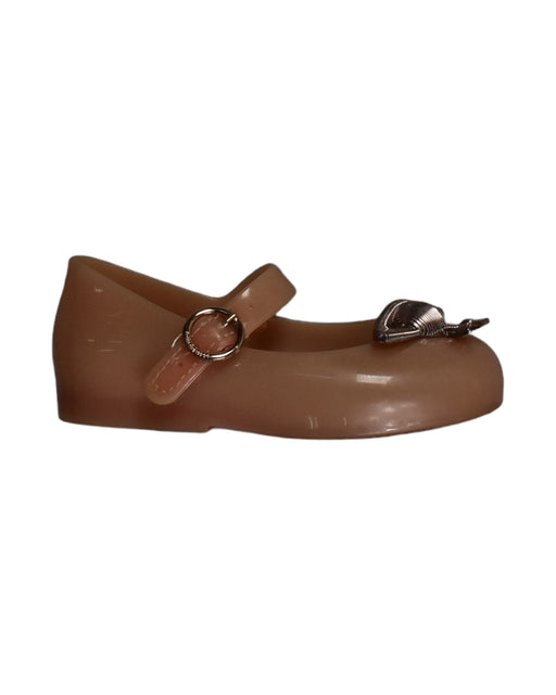 A Brown Flats from Mini Melissa Vivienne Westwood in size 18-24M for girl. (Front View)