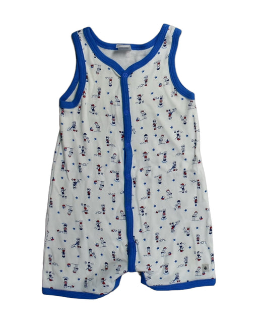 A White Rompers from Petit Bateau in size 12-18M for boy. (Front View)