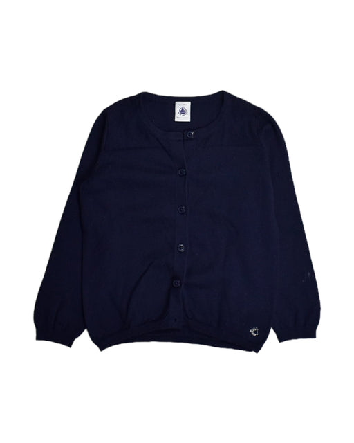 A Navy Cardigans from Petit Bateau in size 5T for girl. (Front View)