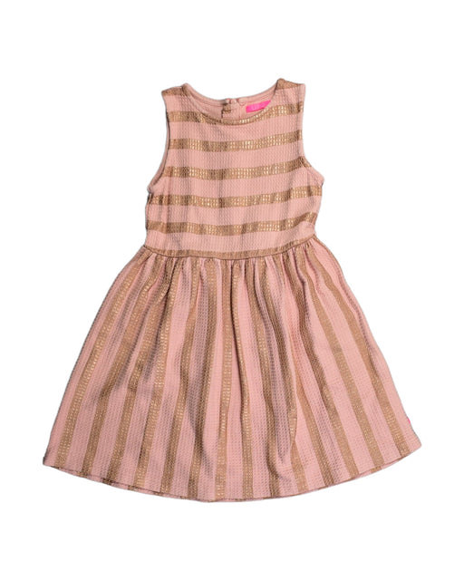 A Orange Sleeveless Dresses from Lebig in size 6T for girl. (Front View)