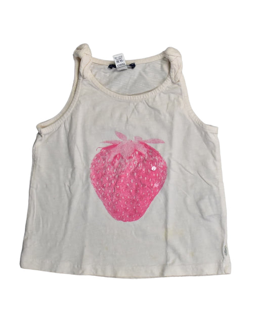 A White Sleeveless Tops from Okaïdi in size 4T for girl. (Front View)