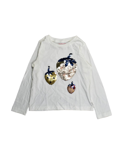 A White Long Sleeve Tops from Monoprix in size 4T for girl. (Front View)