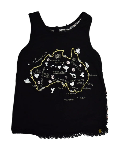 A Black Sleeveless Tops from IKKS in size 4T for girl. (Front View)
