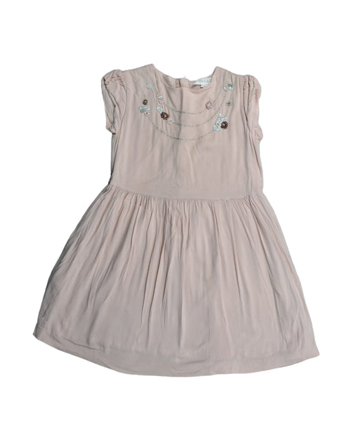 A Pink Sleeveless Dresses from Chateau de Sable in size 6T for girl. (Front View)