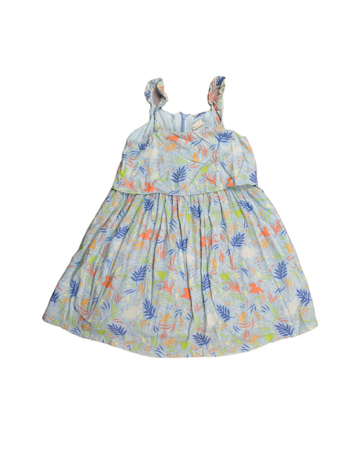 A Blue Sleeveless Dresses from Elly in size 4T for girl. (Front View)