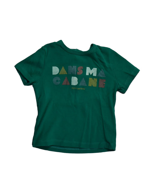 A Green Short Sleeve Tops from Petit Bateau in size 12-18M for girl. (Front View)