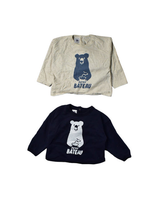 A White Sweatshirts from Petit Bateau in size 18-24M for boy. (Front View)