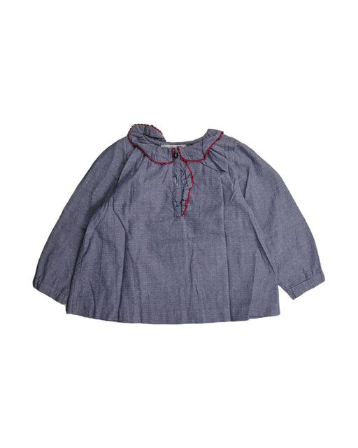 A Grey Long Sleeve Tops from Jacadi in size 12-18M for girl. (Front View)